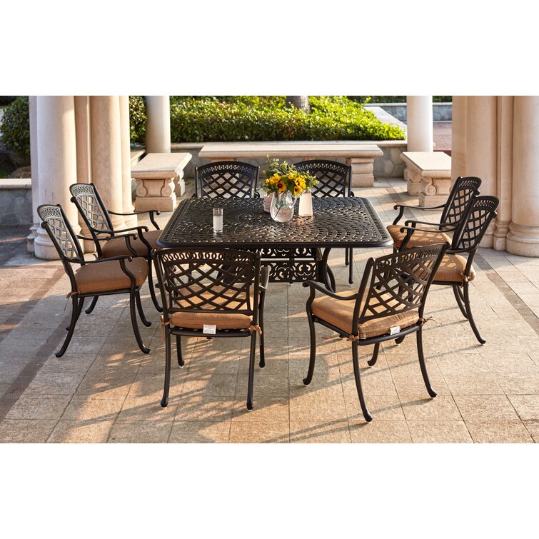 9 piece cast aluminum store patio dining set